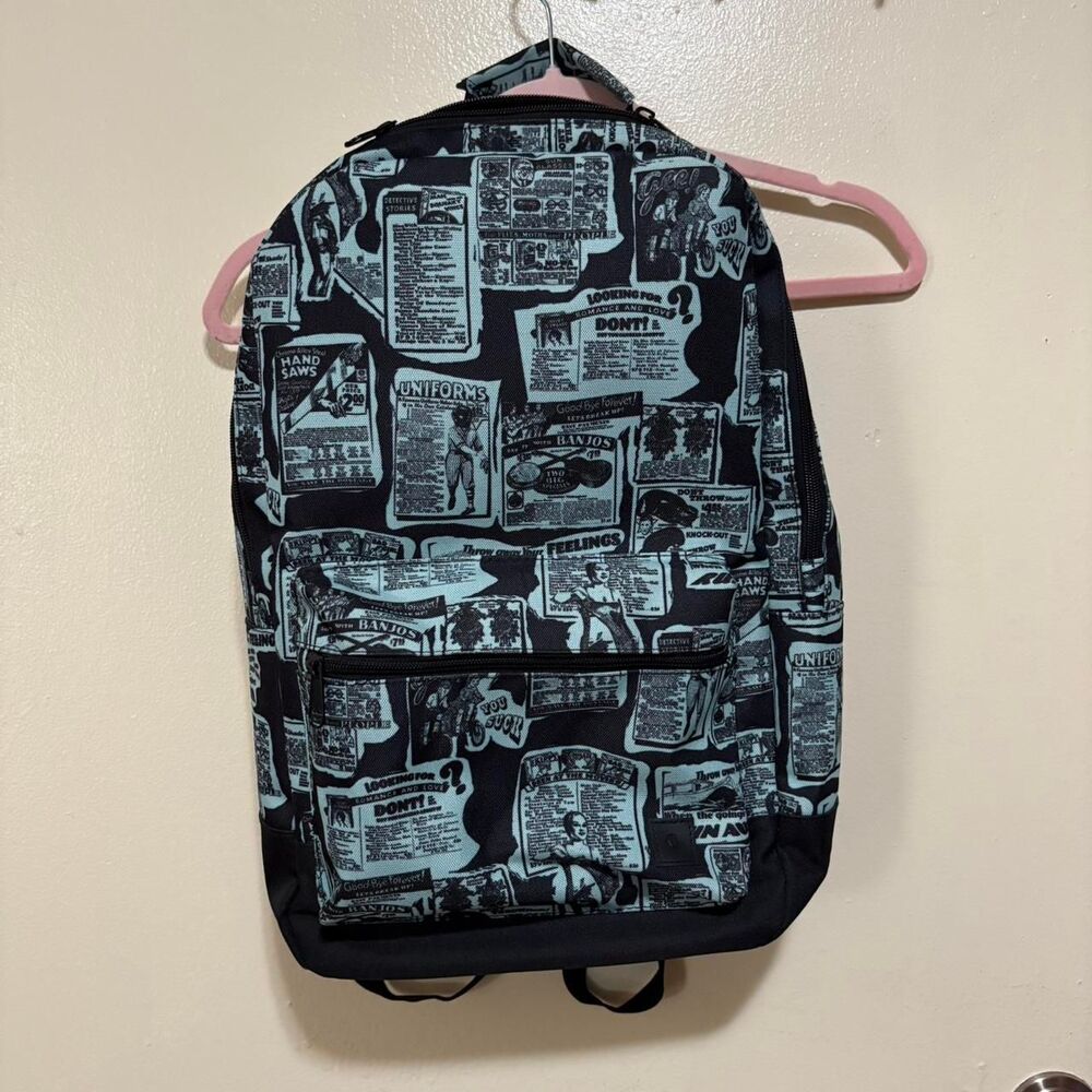 NWOT Empyre Brenda Newprint Black & Teal Backpack